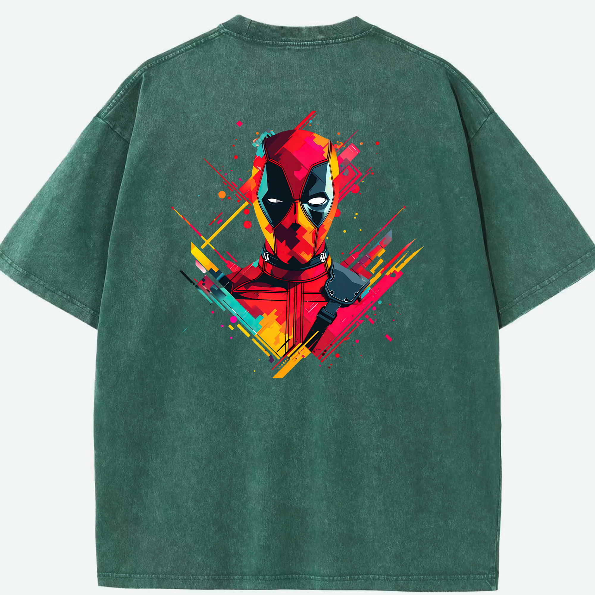 （画像用） Deadpool デッドプール 綿100% ヴィンテージ風 半袖Tシャツ（背面プリント）